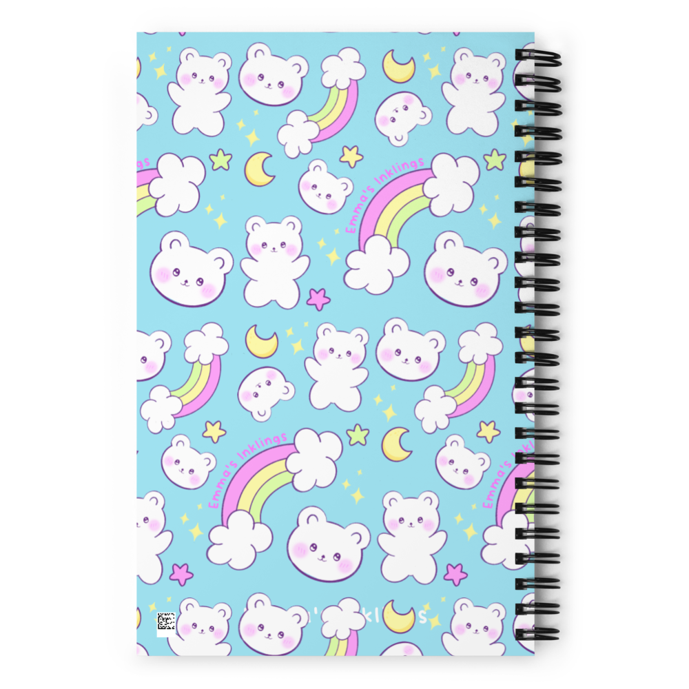 Dreamy Bears Spiral Notebook Aqua - Emma's Inklings