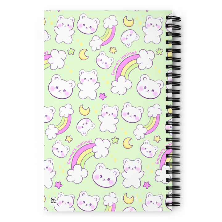 Dreamy Bears Spiral Notebook Honeydew - Emma's Inklings