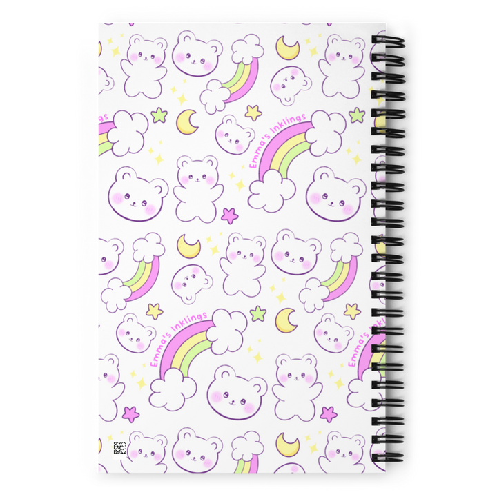 Dreamy Bears Spiral Notebook White - Emma's Inklings