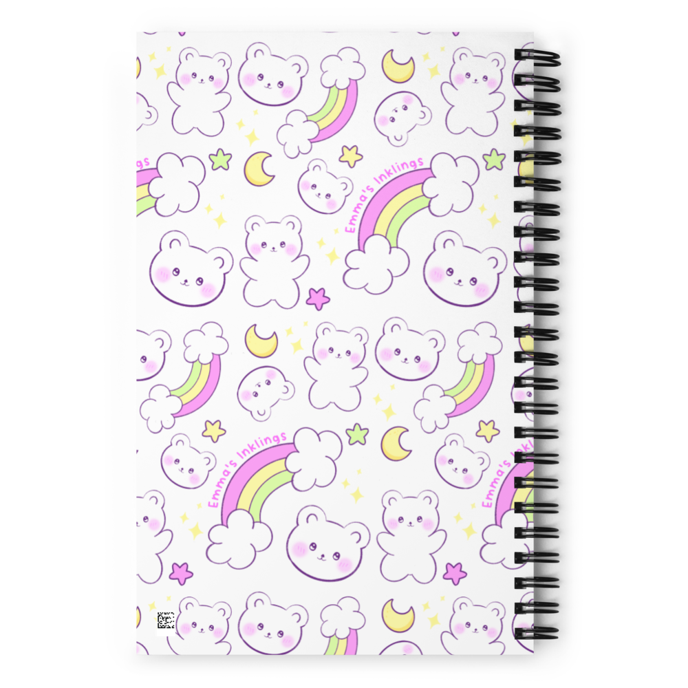 Dreamy Bears Spiral Notebook White - Emma's Inklings