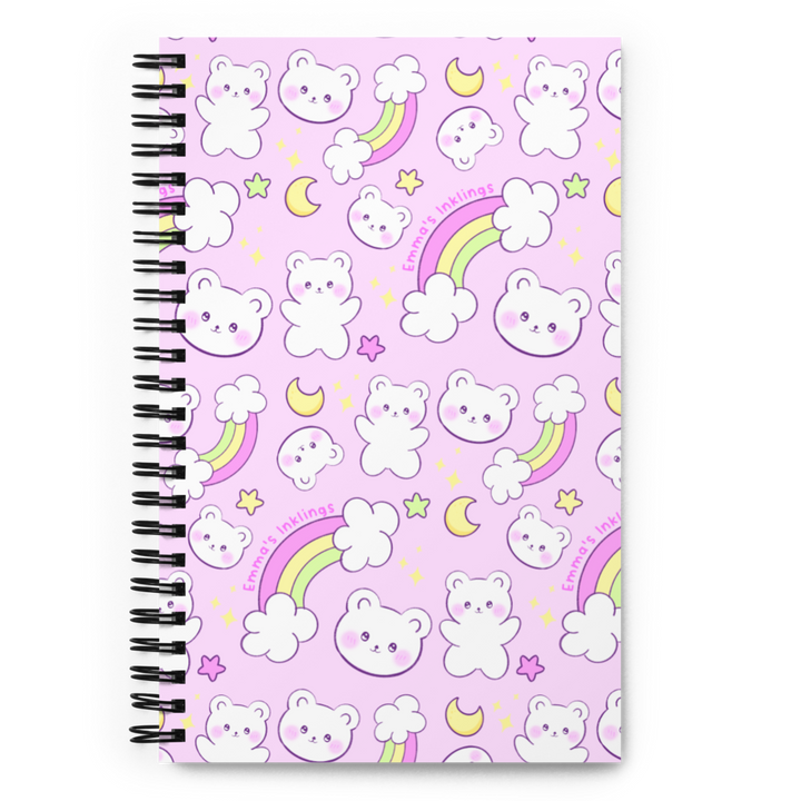 Dreamy Bears Spiral Notebook Lavender Blush - Emma's Inklings