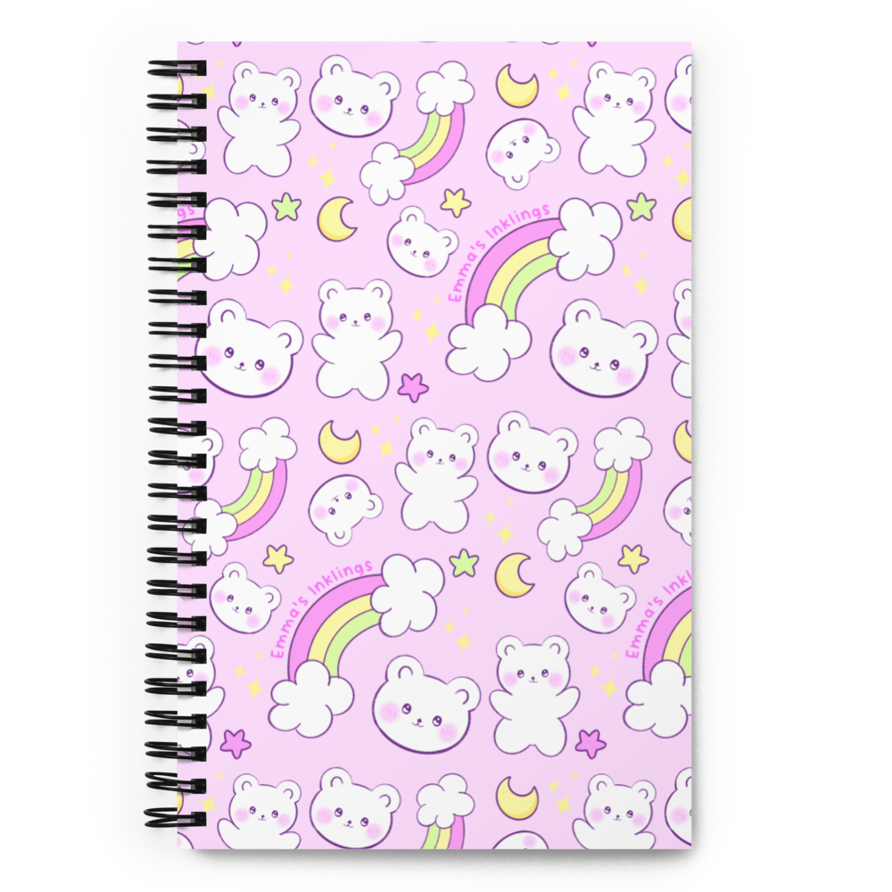 Dreamy Bears Spiral Notebook Lavender Blush - Emma's Inklings