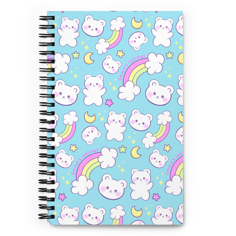 Dreamy Bears Spiral Notebook Aqua - Emma's Inklings