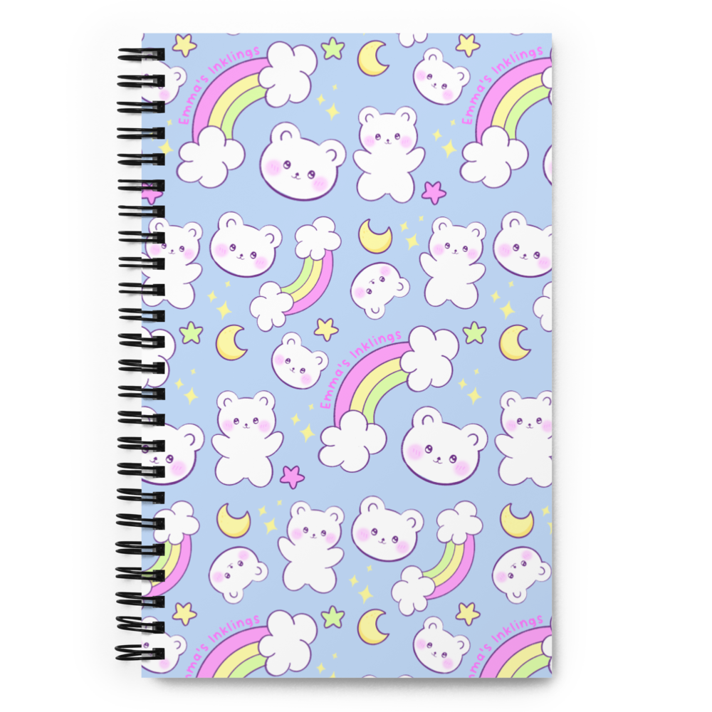 Dreamy Bears Spiral Notebook Light Sky Blue - Emma's Inklings