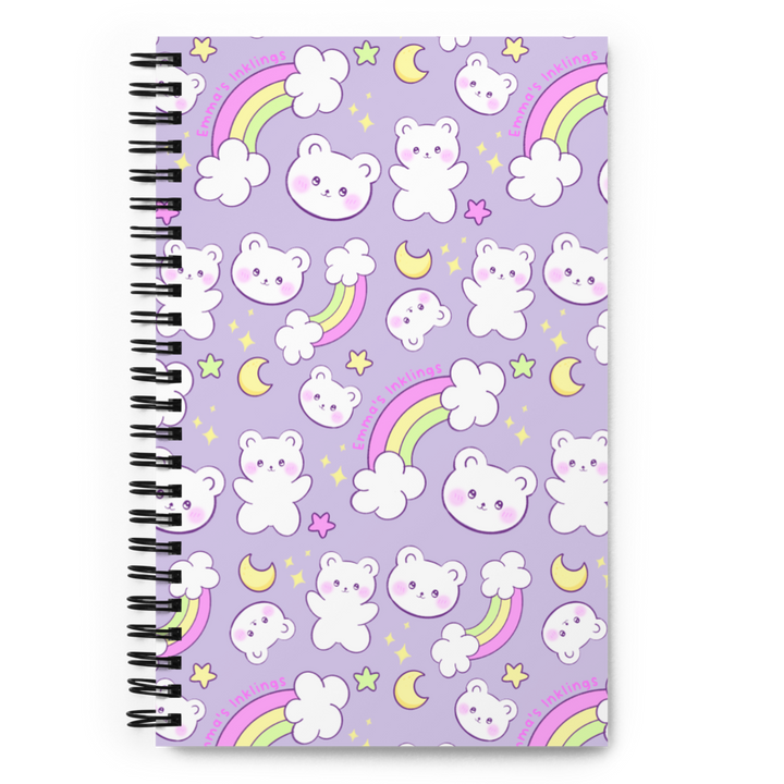 Dreamy Bears Spiral Notebook Lavender - Emma's Inklings