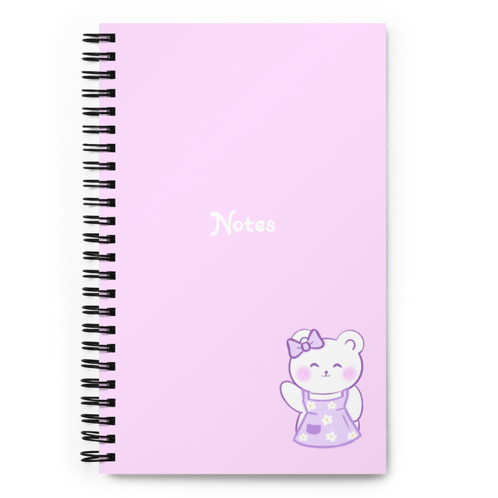 Marshmallow Bear Waving Spiral notebook