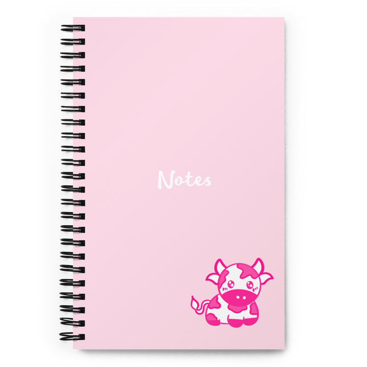 Pink Cow Spiral notebook
