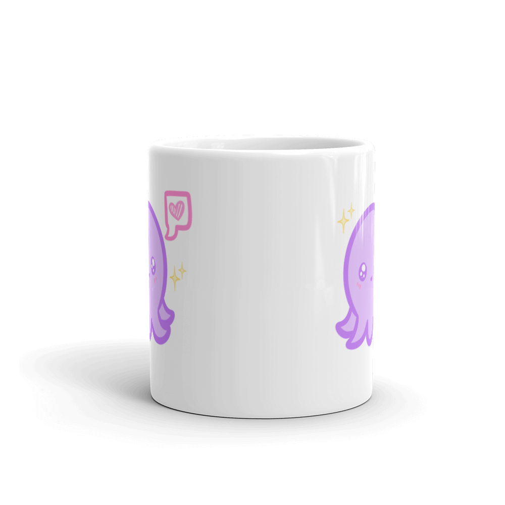 Purple Octavius Heart White glossy mug