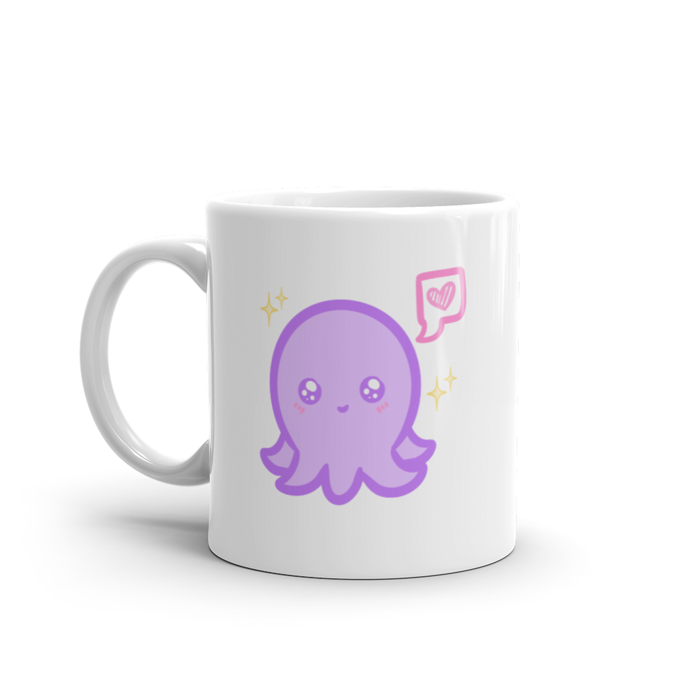 Purple Octavius Heart White glossy mug