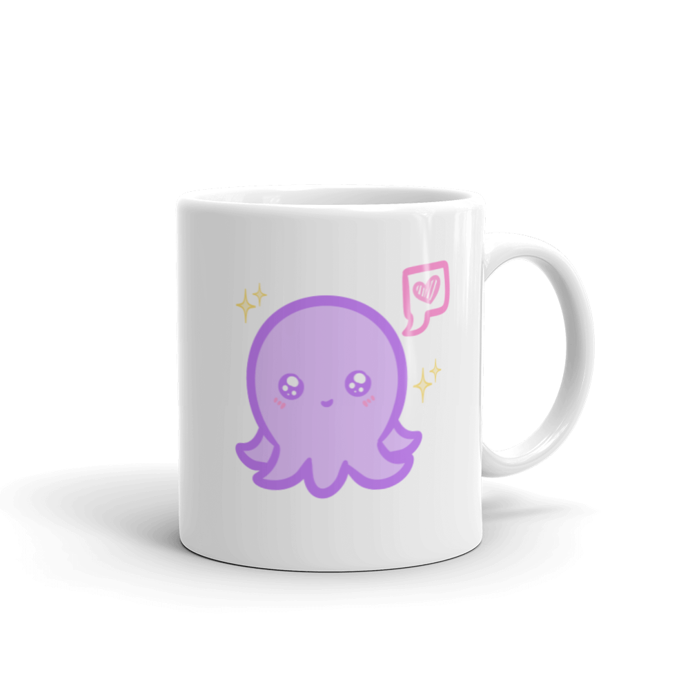 Purple Octavius Heart White glossy mug