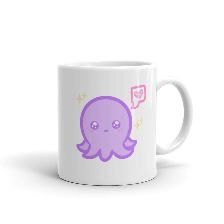 Purple Octavius Heart White glossy mug