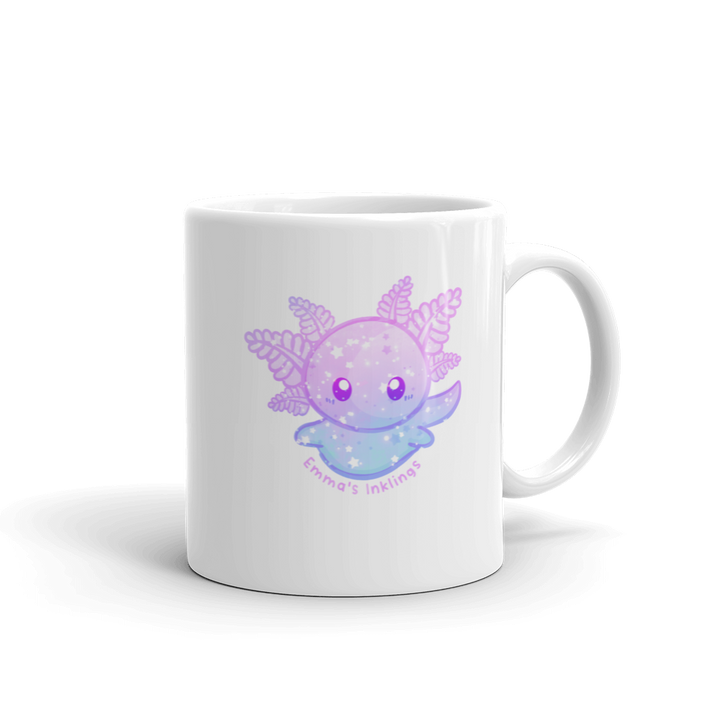 Lottie the Axolotl White glossy mug